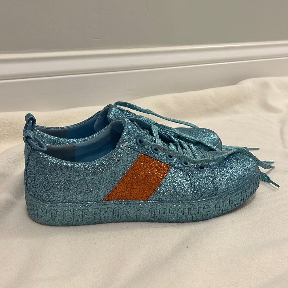 Opening Ceremony Sky Blue Sparkly Low-top Sneakers